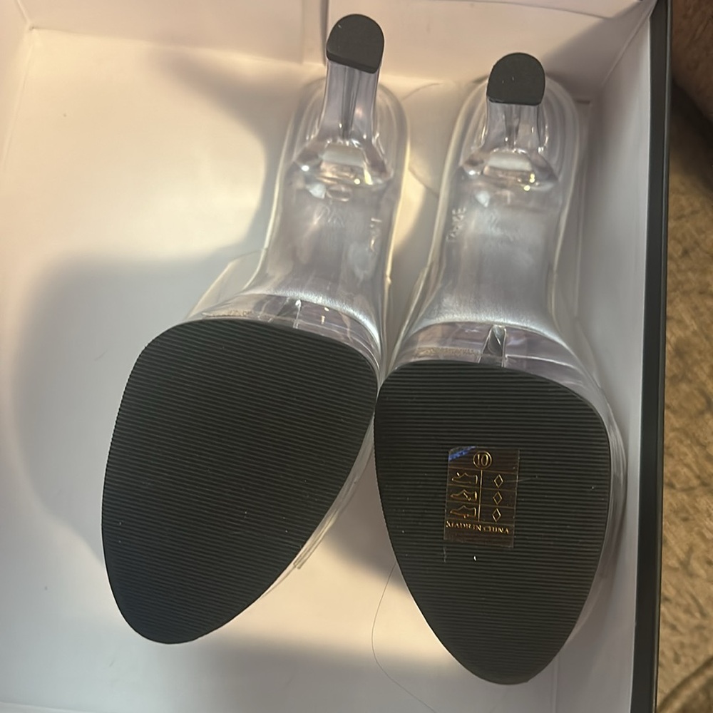 Never worn clear and white pleaser heels - Picture 4 of 5
